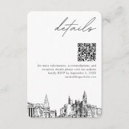 Carte D'accompagnement Philadelphie Mariage détails modernes QR Code