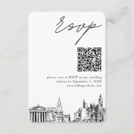 Carte D'accompagnement Philadelphie Mariage moderne RSVP QR Code