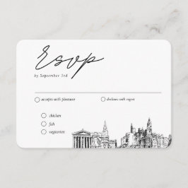 Carte D'accompagnement Philadelphie Mariage traditionnel RSVP Repas Optio