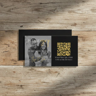 Carte D'accompagnement Photo en noir et blanc RSVP avec code QR