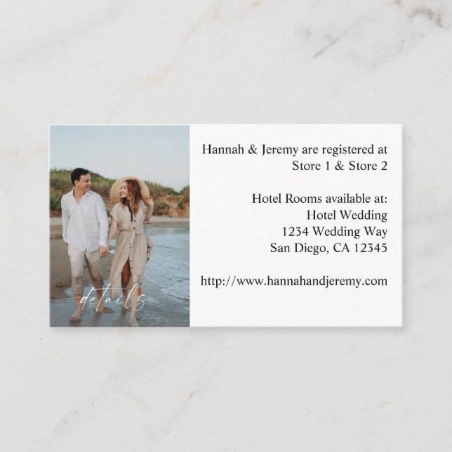 Carte D'accompagnement Photo et calligraphie 3 Mod Vertical SM  (Devant)