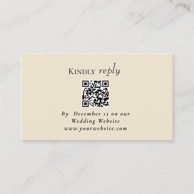 Carte D'accompagnement Photo moderne code qr personnalisé rsvp (Devant)