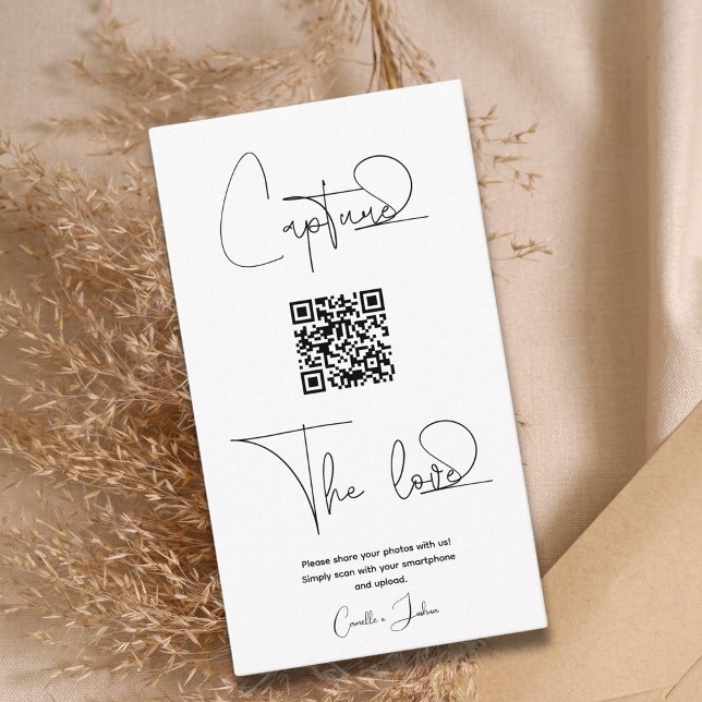 Carte D'accompagnement Photos Mariage Premium Simple Share avec code QR (Créateur téléchargé)