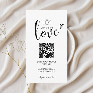 Carte D'accompagnement Photos Mariage Premium Simple Share avec code QR