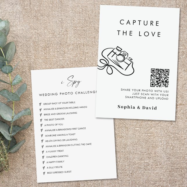 Carte D'accompagnement Photos Mariages Chic Capturer L'Amour QR Code En (Créateur téléchargé)