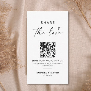 Carte D'accompagnement Photos Mariages modernes Partagez l'amour QR Code