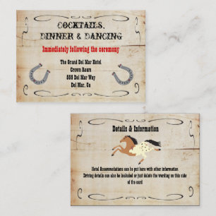 Carte D'accompagnement Pièce de réception Western Cowboy Insertion