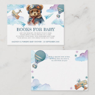 Carte D'accompagnement Pilote Teddy Bear Baby shower Livres pour bébé