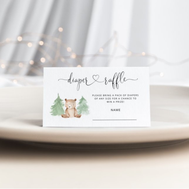 Carte D'accompagnement Pine arbres petit ours diaper billet de tirage (Créateur téléchargé)