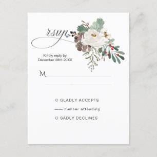 Carte D'accompagnement Pinery Rose d'hiver RSVP