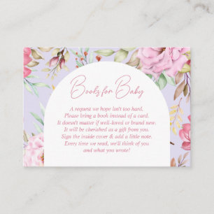 Carte D'accompagnement Pink and Lavender Floral Babal Book Demande