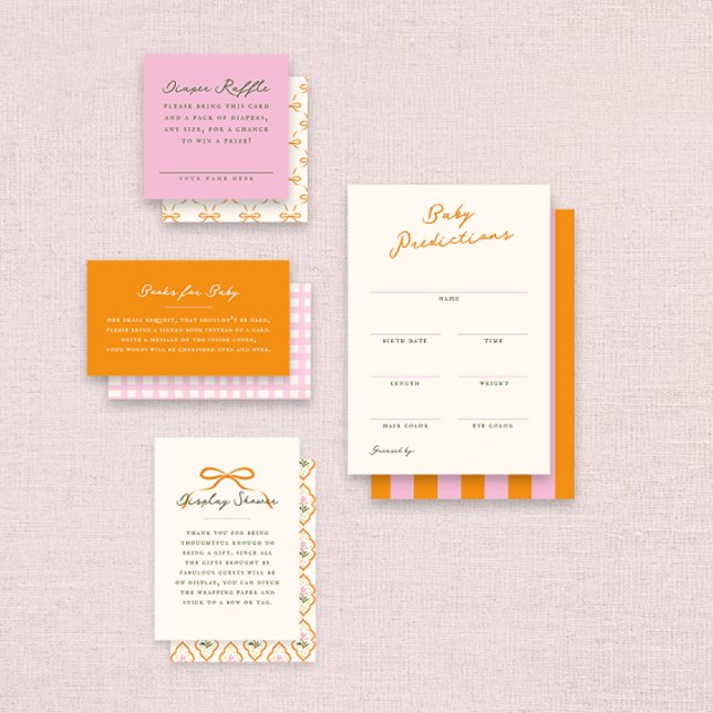 Carte D'accompagnement Pink Baby Shower Diaper Raffle Entry Card (baby shower enclosure cards for diaper raffle)