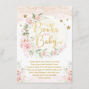 Carte D'accompagnement Pink Blush Floral Moon & Stars Livres pour Baby Gi