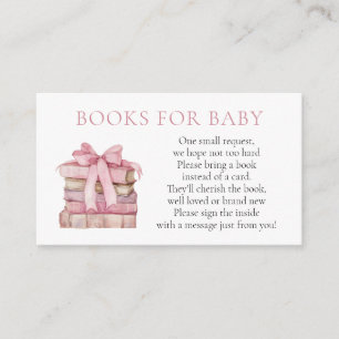 Carte D'accompagnement Pink Bow Girl Books for Baby insert card