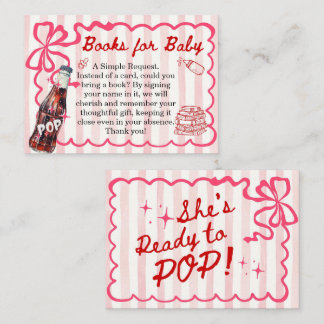 Carte D'accompagnement Pink Bow She's Ready to Pop Books for Baby