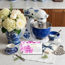 Pink Chinoiserie Recipe Request Bridal Shower 