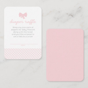 Carte D'accompagnement Pink en vichy baby shower billet de tirage au sort