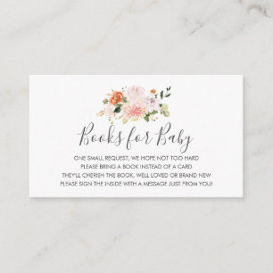 Carte D'accompagnement Pink Floral Demande de Baby shower d'insertion car