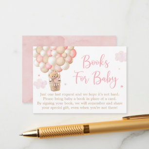 Carte D'accompagnement Pink Girl Teddy Bear Baby shower Demande de réserv