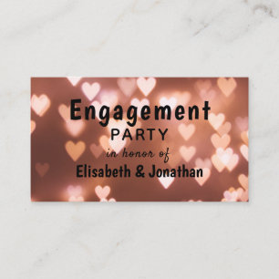 Carte D'accompagnement Pink Heart Kraft Engagement Party Billetterie Invi