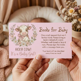Carte D'accompagnement Pink Holy Cow Books for Baby Shower