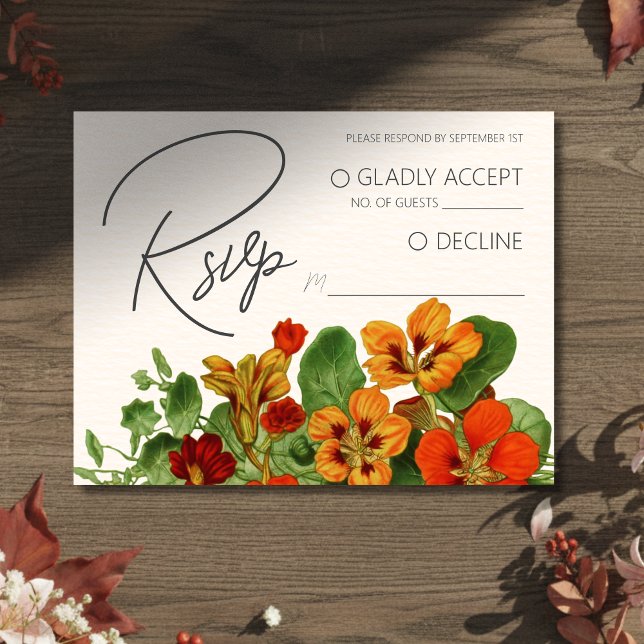 Carte D'accompagnement Pink Lily Floral Modern Wedding RSVP QR Code (Invite guests to your big day with this Rustic Fall Floral Modern Wedding RSVP Card!)