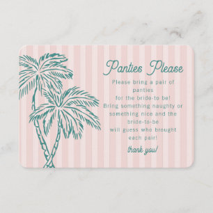 Carte D'accompagnement Pink Palm Springs Pastel Beach Panties Plein Inser