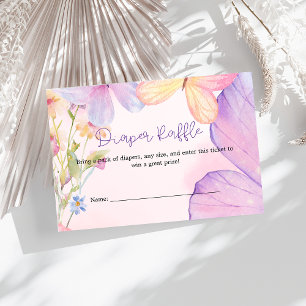 Carte D'accompagnement Pink Purple Floral Oh Baby Butterfly Baby shower