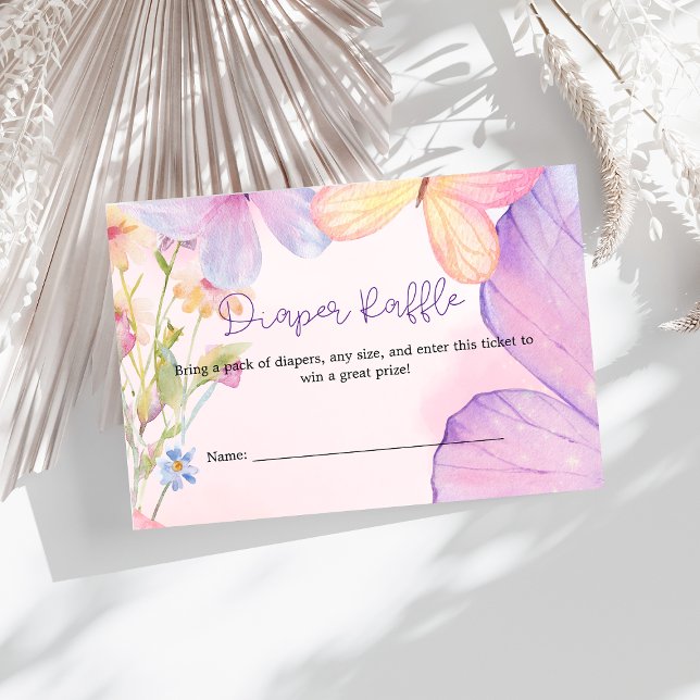 Carte D'accompagnement Pink Purple Floral Oh Baby Butterfly Baby shower (Créateur téléchargé)