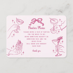 Carte D'accompagnement Pink Retro Cocktail Parties culottes S'il vous pla