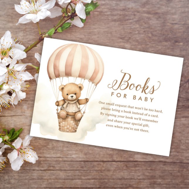 Carte D'accompagnement Pink Teddy Bear Girl Baby shower Livres pour bébé (Créateur téléchargé)