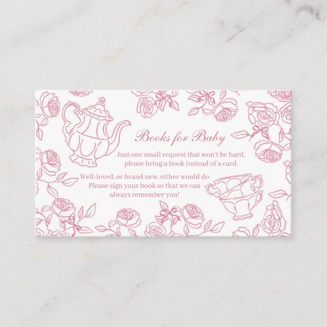 Carte D'accompagnement Pink Toile Tea Party Books for Baby (Devant)