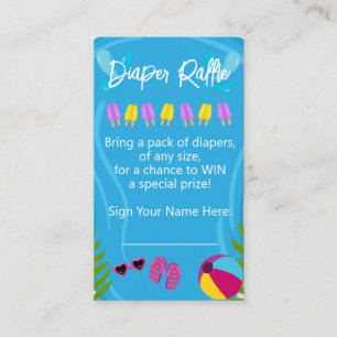 Carte D'accompagnement Piscine Fête Été Fille Baby shower Raffle