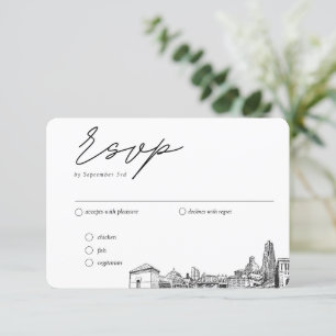 Carte D'accompagnement Pittsburgh Mariage traditionnel RSVP Options de re