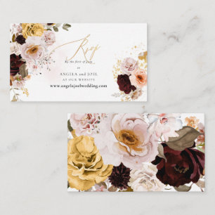 Carte D'accompagnement PixDezines Web RSVP Automne Roses+Dahlia