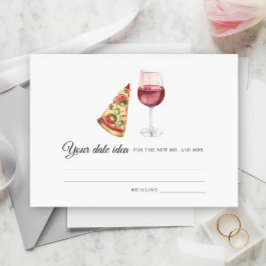 Carte D'accompagnement Pizza & Vin Douche nuptiale Date idées nuit