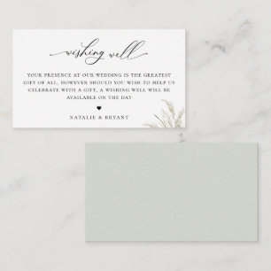 Carte D'accompagnement Plage Pampas Grass Mariage Wishing well