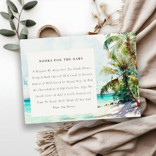 Carte D'accompagnement Plages tropicales palmiers livres pour baby shower