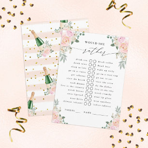 Carte D'accompagnement Plairait-Elle Plutôt Champagne Florale Partie