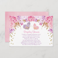 Plaques de douche d'affichage Papillon rose et or