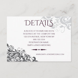 Carte D'accompagnement Plum Mariage de lustre baroque DÉTAILS
