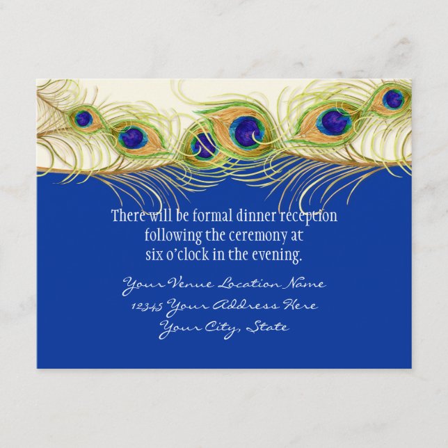 Carte D'accompagnement Plumes de paon en spirale modernes monogramme Mono (Devant)