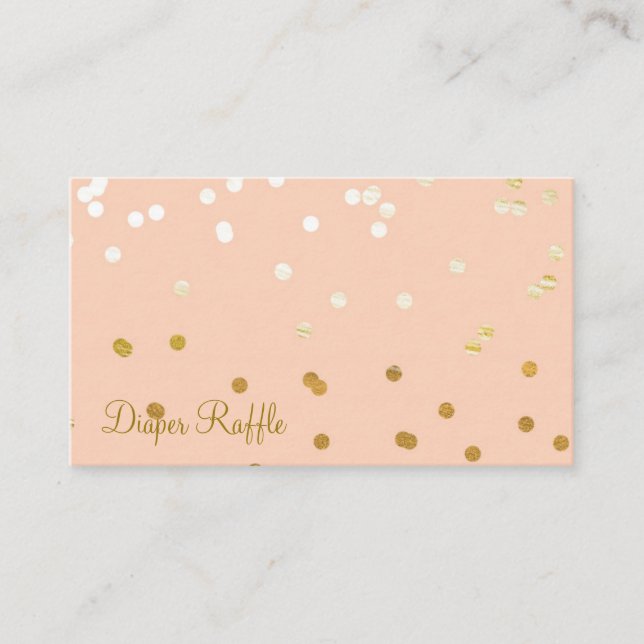 Carte D'accompagnement Poche & Or Brillant Confetti Points Diaper Raffin (Devant)