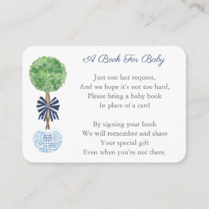 Carte D'accompagnement Poème de demande de Baby shower bleu Smart Navy