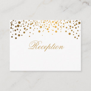 Carte D'accompagnement Points Confetti Or Stylish sur Blanc
