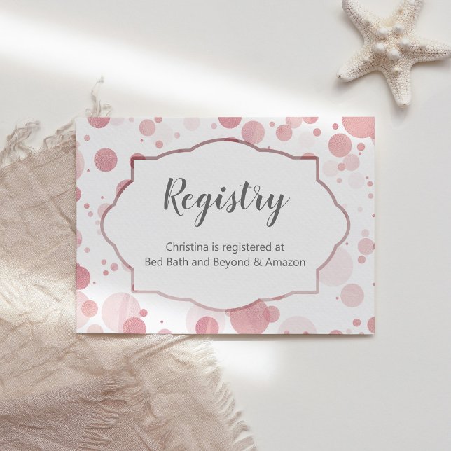 Carte D'accompagnement Pois rose vif "Registre" Baby Girl Douche (Créateur téléchargé)