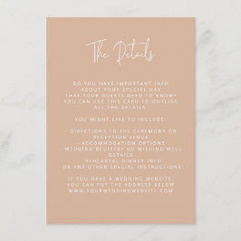 Carte D'accompagnement Police de script Moderne Mariage rose pâle