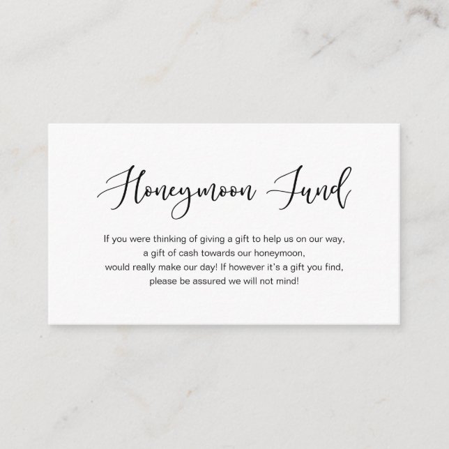 Carte D'accompagnement Police noire moderne mignonne, Mariage Honeymoon F (Devant)