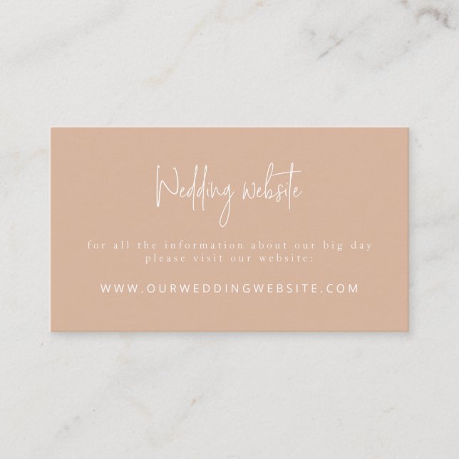 Carte D'accompagnement Police Script Modern Blush Pink Mariage Website (Devant)