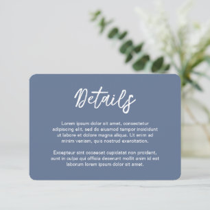 Carte D'accompagnement Polices simples Dusty Blue Bold Mariage moderne